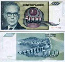 *5000 Dinárov Juhoslávia 1992, P115 UNC - Kliknutím na obrázok zatvorte -